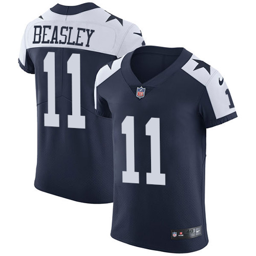 Nike Cowboys #11 Cole Beasley Navy Blue Thanksgiving Men's Stitched NFL Vapor Untouchable Throwback Elite Jersey